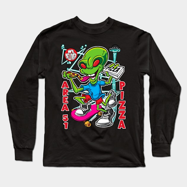 Area 51 Pizza Long Sleeve T-Shirt by eShirtLabs